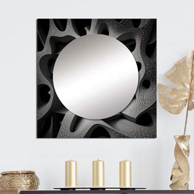 Gejuan - Grand miroir carré géométrique pour décoration murale