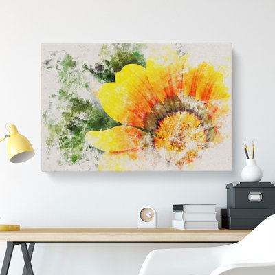 Bright Yellow Flower - Wrapped Canvas Painting
