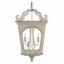 Luminaire suspendu lanterne blanc vieilli 4 lumières Chandelier