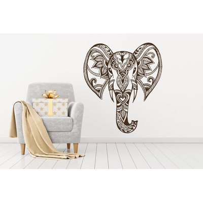Décalcomanie murale éléphant mehndi Yatton