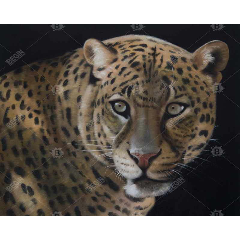 «Realistic Fierce Leopard» sur toile, H 48 po x l 60 po