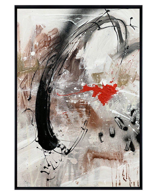 Velora 1 Piece Single Picture Frame Painting, 90 cm H x 90 cm W, Black