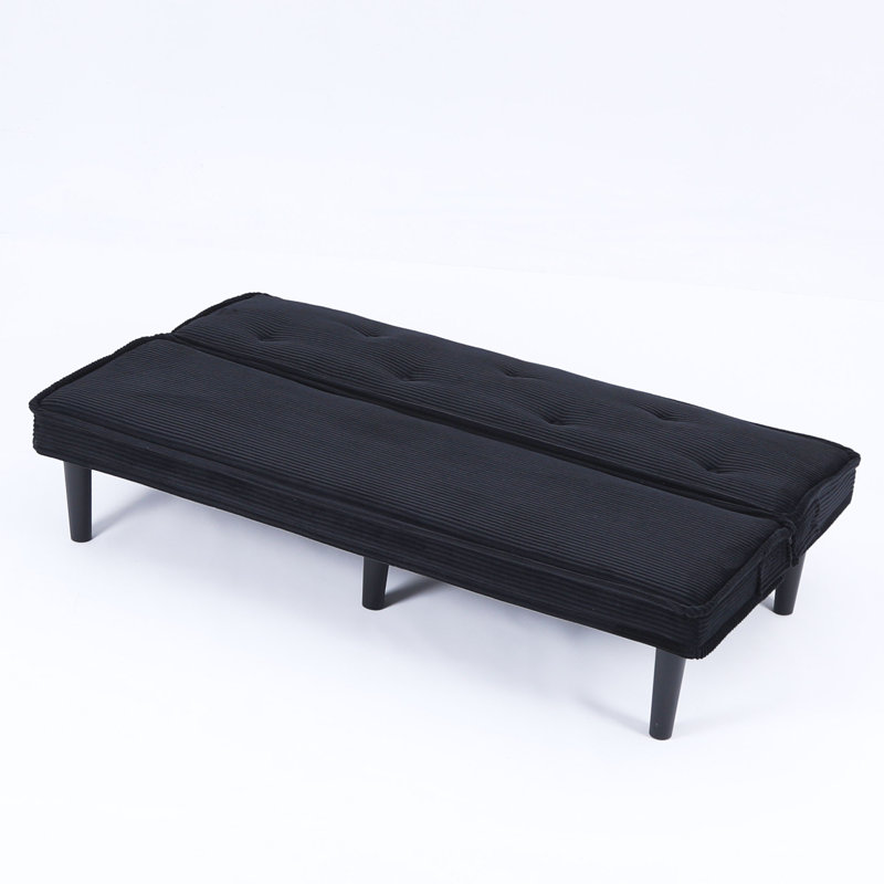 66-inch Corduroy Sofa Bed, Black