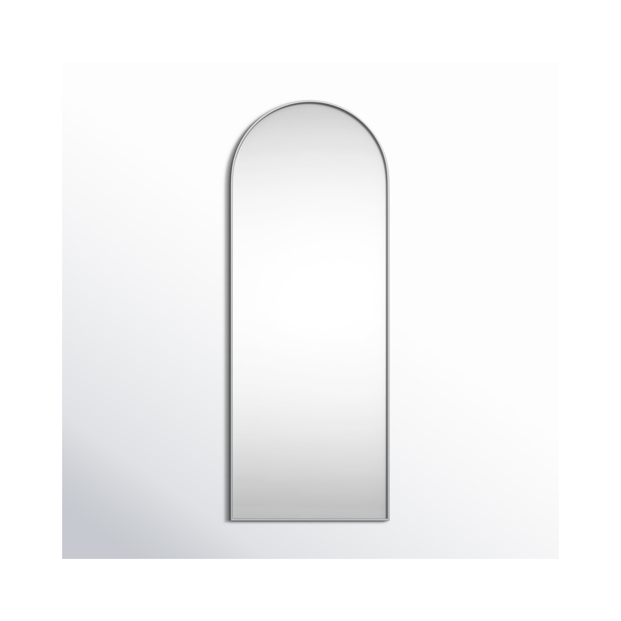 Sabine Metal Arch Wall Mirror, 74" x 28", Silver