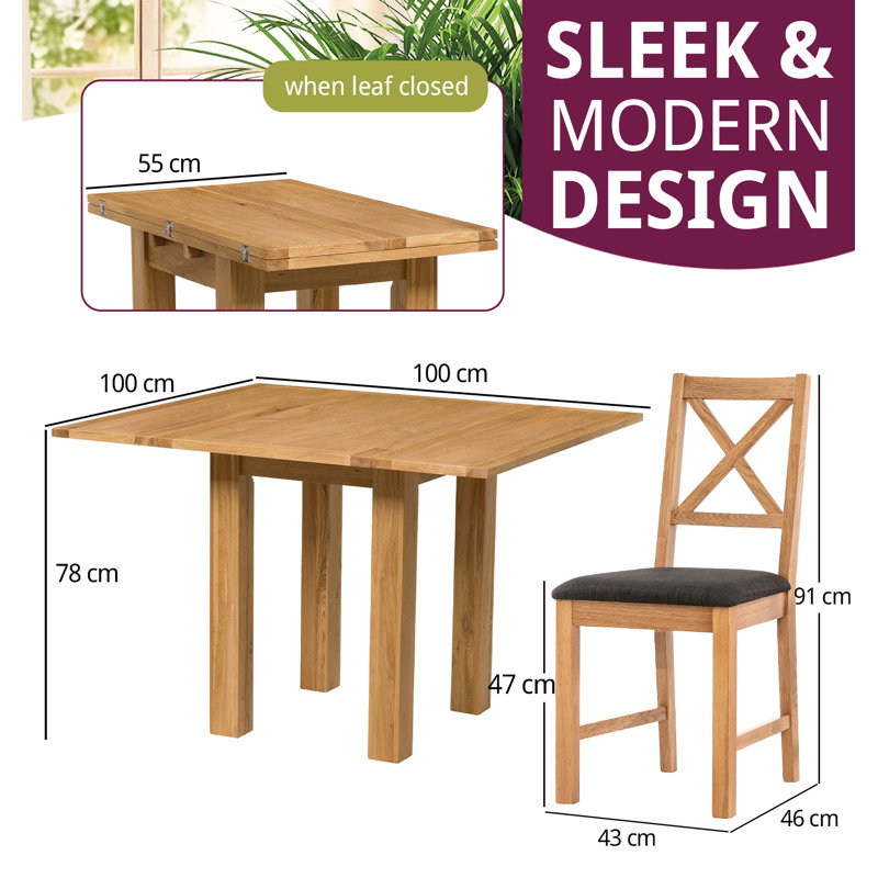 Drop Leaf Solid Oak Dining Set