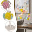 Lampe de table à branches artificielles colorées
