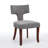 Mid Century Modern Dining Chairs Set Of 2, Farmhouse Linen Fabric Upholstered Accent Chair Curved Backrest With Copper Nails Around,Kitchen Chairs With Hardwood Frame-414921322