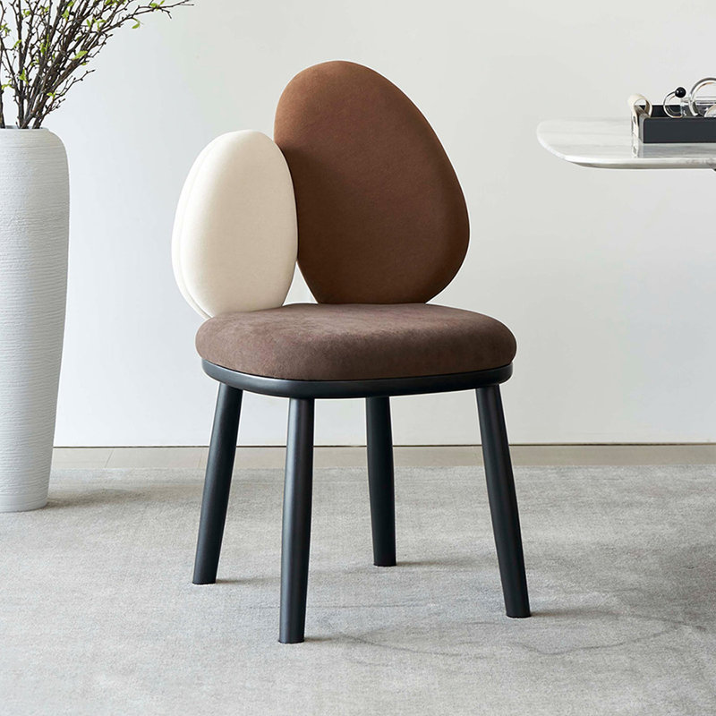 Brown Solid back side Chair(Set of 2)