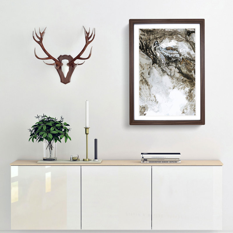 Needing the Beat in Abstract - Picture Frame Graphic Art Print, Walnut Framed, 36cm H x 27cm W x 2cm D