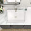 Lavabo vasque de salle de bain rectangulaire en céramique blanche L 19 po x l 14 po