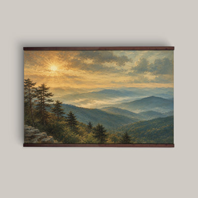 Blue Ridge Mountain Sunrise Landscape Wall Tapestry Ready to Hang