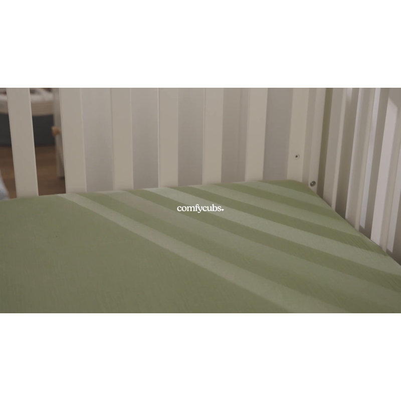 White Muslin Cotton Fitted Crib Sheet for Toddler Mattress