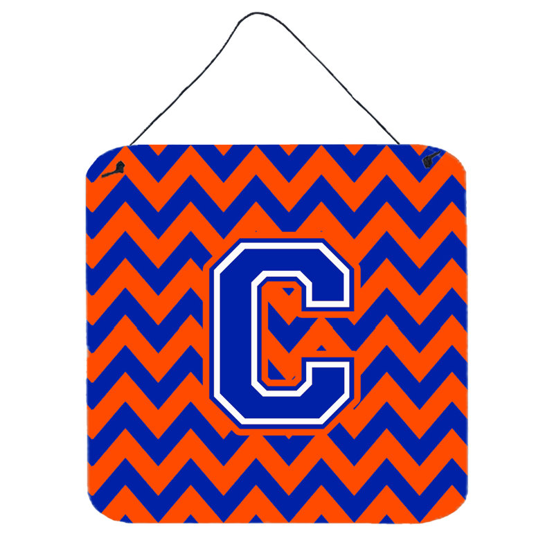 Décoration murale chevron, Bleu / Orange, C