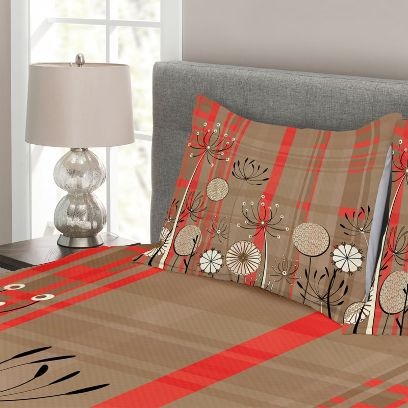 Abstract Bedspread with Pillow Shams, 220 x 264 cm