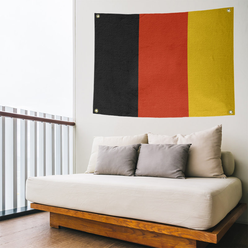 Tapisserie de polyester Calgary, H 26 po x l 36 po x P 1 po, Noir / rouge / jaune