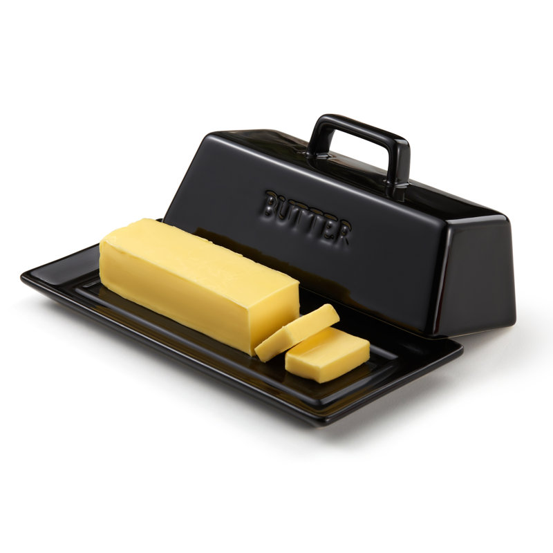 Kook Ceramic Butter Dish, Black