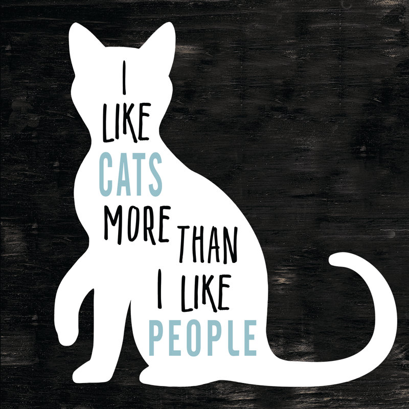Cats And People Silhouette - Wrapped Canvas Print, 30cm H x 30cm W x 3.8cm D