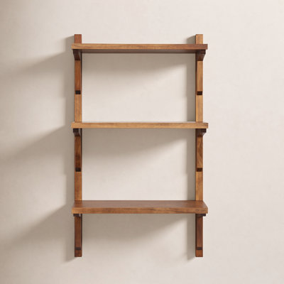 18" Solid Wood Tiered Accent Shelf