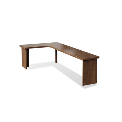 Nut-brown L-Shaped Solid Wood desk