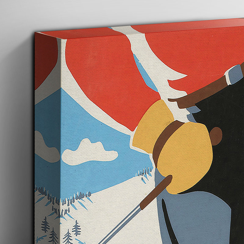 Ski Travel Vintage Advertisement on Canvas - Wrapped Canvas, 50cm H x 35cm W