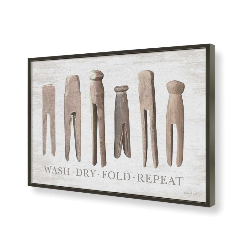 «Heirloom Laundry Steps» par lettrage et doublure, 40 W x 30 H, Black, Framed Print