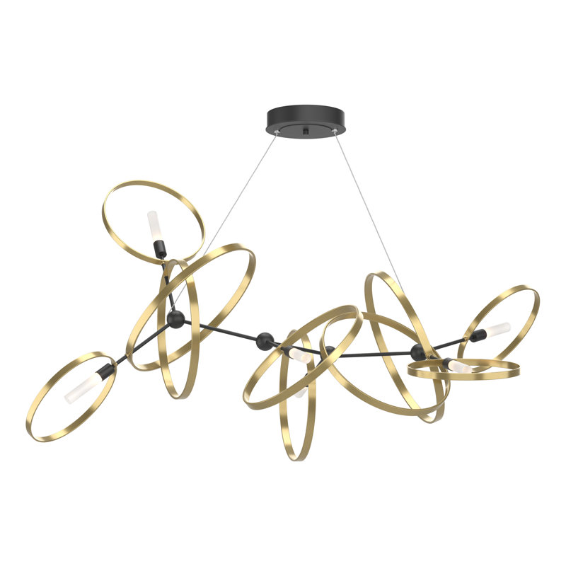 Celesse 6 - Light Unique Geometric Chandelier, Black, Sterling