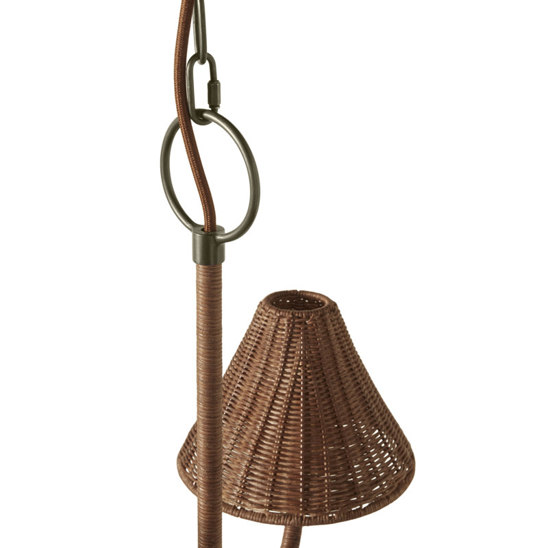 Delphine Wicker Chandelier in Dark Brown
