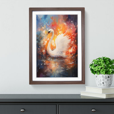 Swan Expressionism - Framed Print