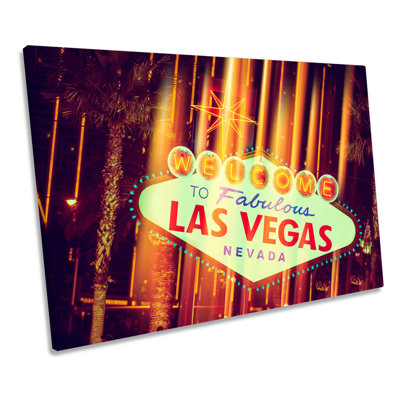 Welcome Sign Las Vegas - Wrapped Canvas Print