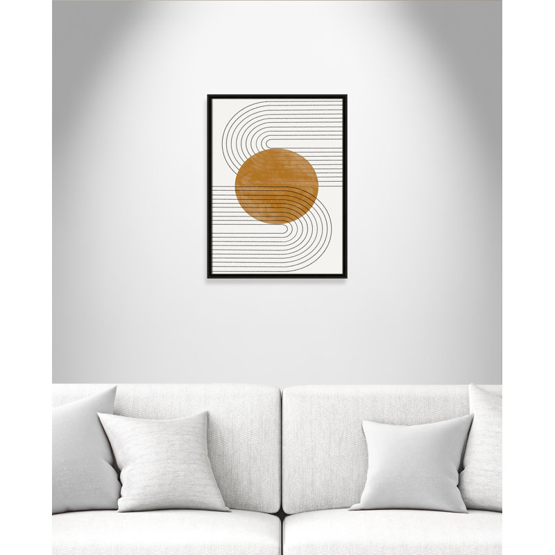 Échos courbés par Miuus Studio, Framed Canvas, L 19,5 po x H 25,5 po, Espresso Floater