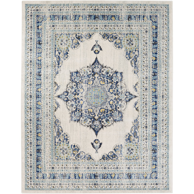 Tapis bleu/beige Hillsby, Rectangle 2 pi x 3 pi