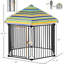 Cage d'extérieur pour chien 48 po x 41 po, parc en métal robuste avec toit, porte et structure verrouillables, couverture de chenil, cadre verrouillable