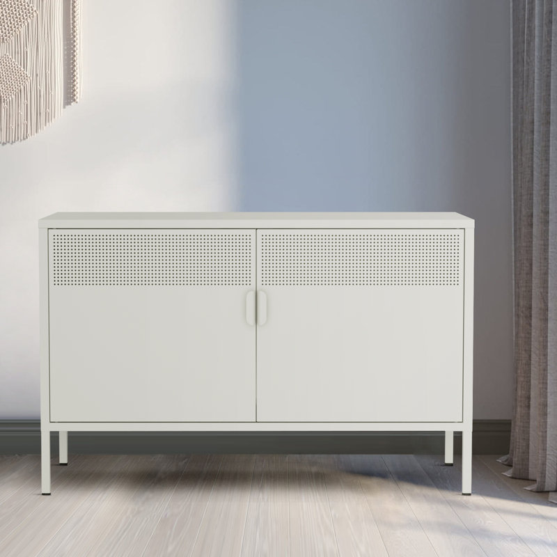 Labradford 39.5'' Wide 1 - Shelf Storage Cabinet, Off-White/Blue