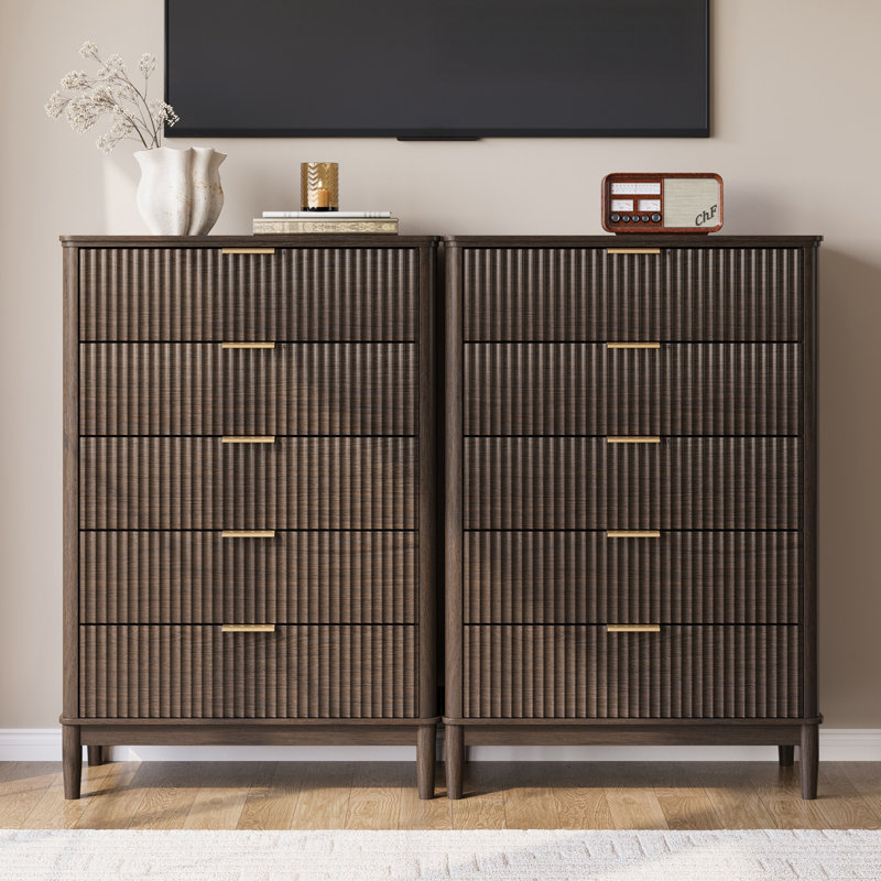 Commode 5 tiroirs Soren, 5 commode, Brun