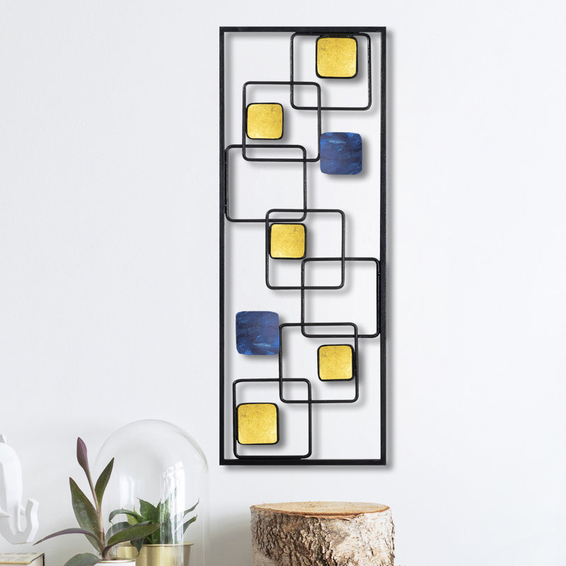 Infinite Metal Wall Décor, Black/Yellow/Blue