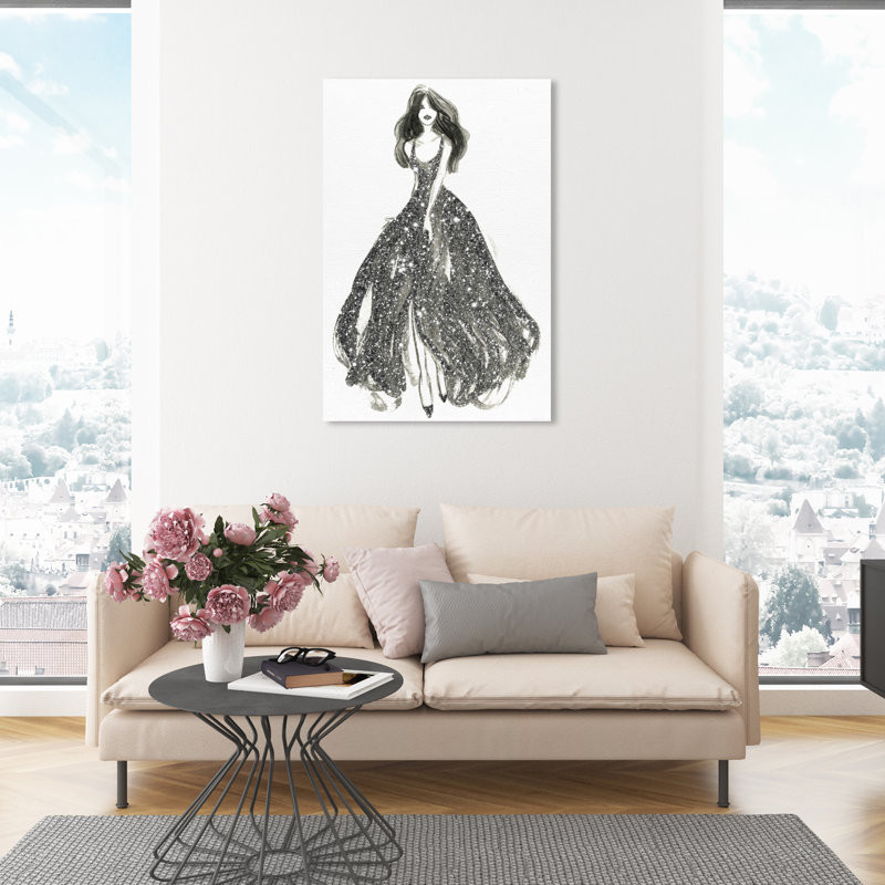 " Elegant Dress Flow II ", 45" H x 30" W, Wrapped Canvas