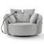 Fauteuil demi-tonneau en velours côtelé pivotant à 360 ° avec support pour téléphone et 5 coussins Delyth-128836567