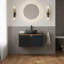 Meuble-lavabo mural avec plateau en pierre frittée-335808852