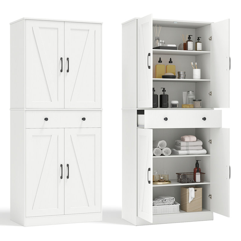 183cm Kitchen Pantry, White