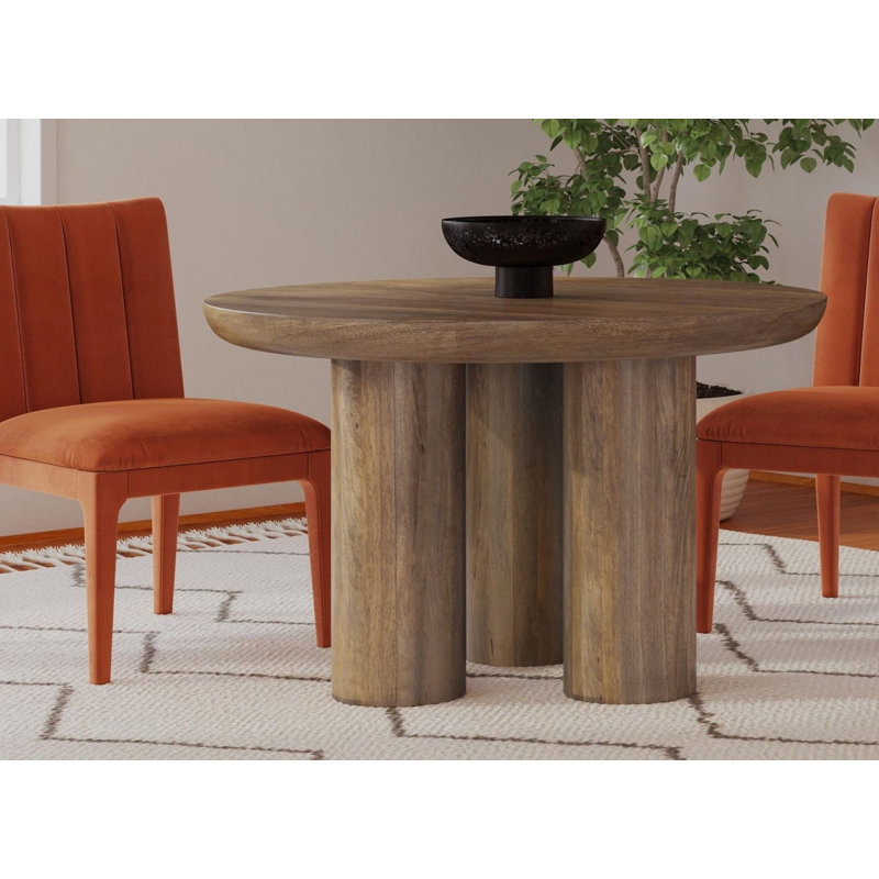 Table de salle à manger ronde en bois de manguier 48 po Napa