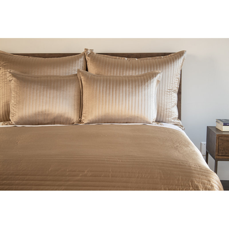 Taie décorative en soie matelassée , Sable, H 20 po x l 36 po