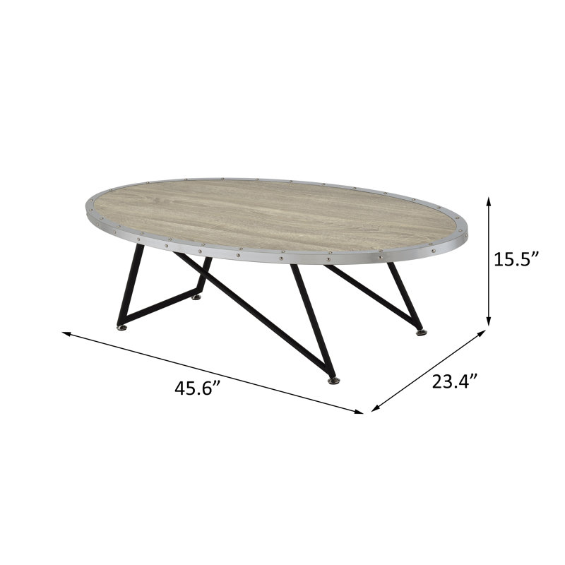 Table basse en bois Melgar Table basse ovale Table basse rustique, Bois clair