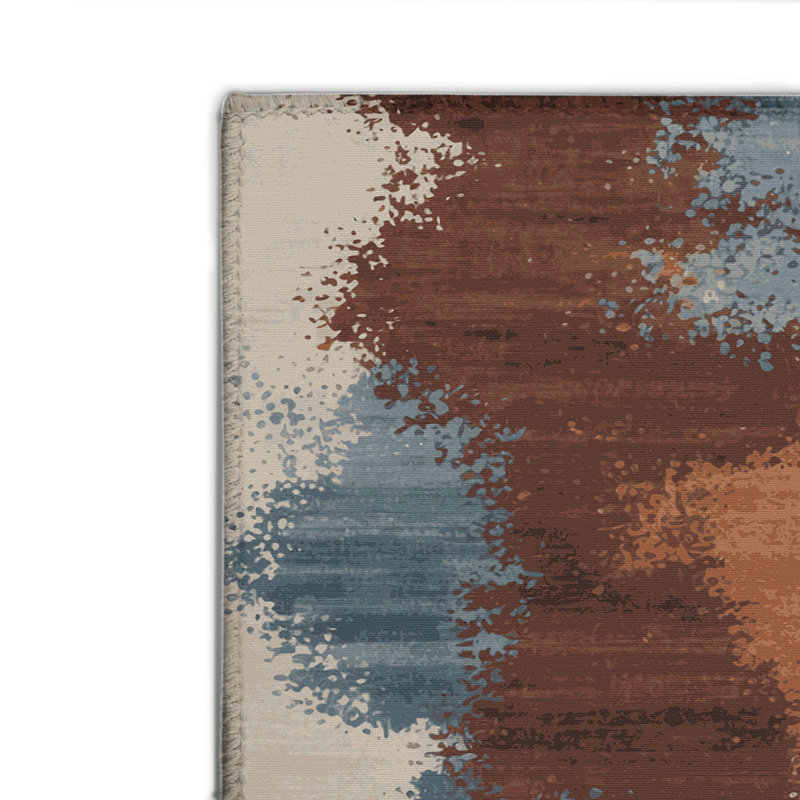 Tapis intérieur et extérieur gris Watercolor, Rectangulaire 2 pi x 3 pi