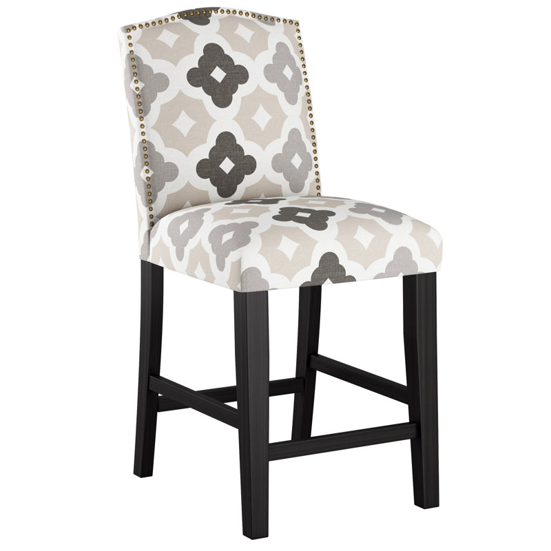 Tabouret de bar et de comptoir Delbreco, Tabouret de comptoir (siège d'une hauteur de 26 p, Espresso, Taupe