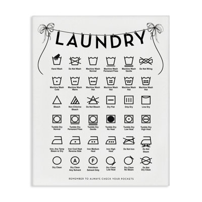 Symboles de lessive sur toile avec rubans rétro, design avec lettres et doublure