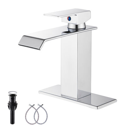 Single-Hole Single-handle Bathroom Faucet with Drain Assembly