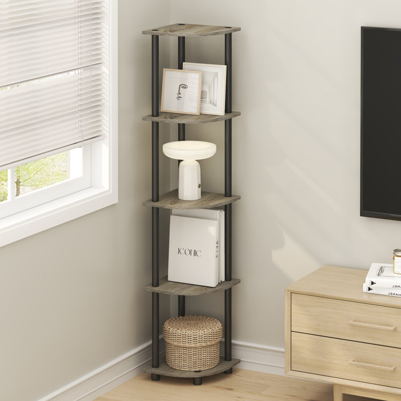 Turn-N-Tube 29.46cm W Manufactured Wood Shelving Unit, Grey Oak/Black