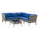 Ensemble de conversation modulaire en rotin 6 pièces avec coussins Flintville