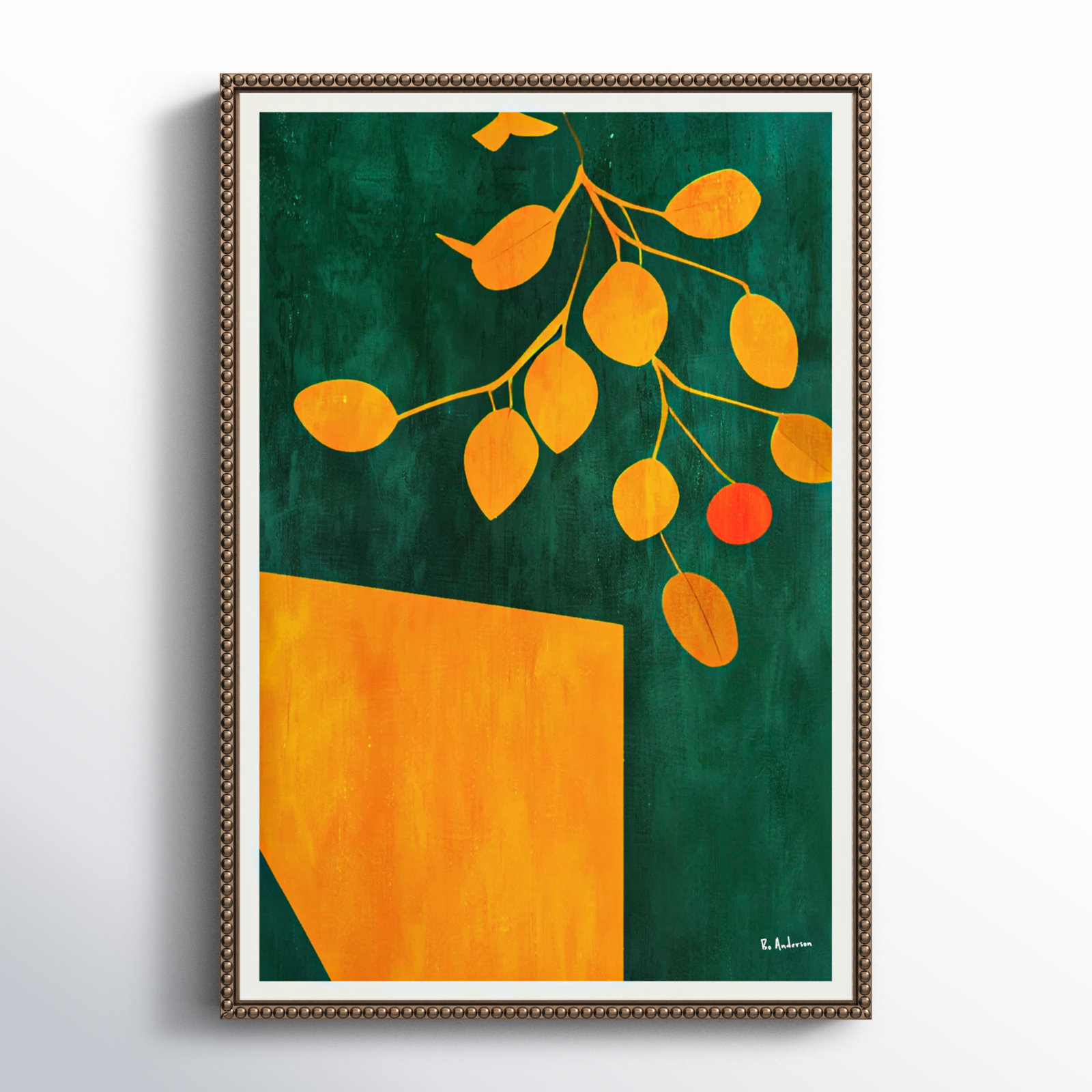 Golden Autumn Leaves by Bo Anderson, 23" H x 16" W x 2" D
