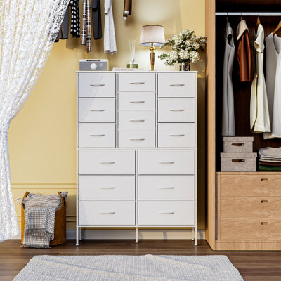 Steel 100 cm W Chest of 16 Drawers